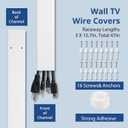 47in(3 x L15.7in) TV Cord Hider, YCLYC Cord Hider for Wall Mount TV, Large Cable Hider, Paintable Wire Covers for Cords, Cable Management Cord Organizer, Wire Hiders for TV on Wall W2 x H0.7in, Beige