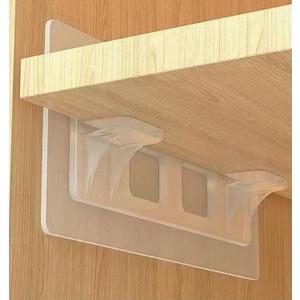 Adhesive Shelf Bracket, Self Adhesive Shelf Support Pegs, Punch Free Shelf Pins, Shelf Clips for Cabinet Clapboard, 8 Pack