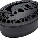 Wood Stove Steamer 2.5 Quart, Wood Stove Humidifier with Decorative Bear Pattern, Cast Iron Steamer for Wood Stove Rust Resistant Matte Black