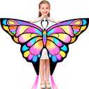 Simxkai Butterfly Kite for Kids & Adults, Easy to Fly Blue Big Kite for Beginners, Line Handle Included (1Pack 2Pack)