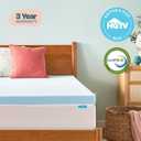 Linenspa Memory Foam Mattress Topper, Twin Size - 3 Inch Gel Infused Memory Foam - Plush Feel - Cooling and Pressure Relieving - CertiPUR Certified