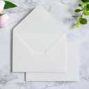 PONATIA 50 PCS A7 Envelopes, 5.25 x 7.25'' Matte Ivory Envelope, Perfect 5x7 Envelopes for Wedding Invitation Cards, Christmas Gift Cards Envelope, Acrylic Invitations, Photos