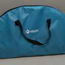 VILLEY Folding Camping Table, Lightweight Double-Layer Round Table with 4 Cup Holders and Carry Bag, Portable Beach Table for Camp, Travel, Fishing, Outdoor Activities, Blue