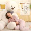 MaoGoLan Giant White Teddy Bear Stuffed Animal 6 Feet,Soft Cuddly Smiling Face Big Life Size Valentines Teddy Bear Plush Gift for Boyfriend Girlfriend,Brithday