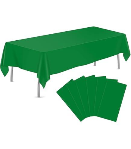 JHDZDHY 6 Pack Premium Disposable Plastic Tablecloth 54" x 108" Party Table Cloths Disposable for 6 to 8 Foot Tables Indoor or Outdoor Birthdays Weddings Christmas Anniversary Buffet Table (Green), Set of 2 JHDZDHY 6 Pack Premium Disposable Plastic Tablecloth 54" x 108" Party Table Cloths Disposable for 6 to 8 Foot Tables Indoor or Outdoor Birthdays Weddings Christmas Anniversary Buffet Table (Green), Set of 2