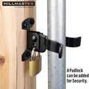 HILLMASTER 1-3/8" Flat Back Wall Mount Chain Link Fork Latch, Black Gate Fork Latch with Padlock Hole,Fence Latch Lock with Screws,Bolts,Gate Hardware Gate Latches for Outdoor Wooden Gates,2 PCS