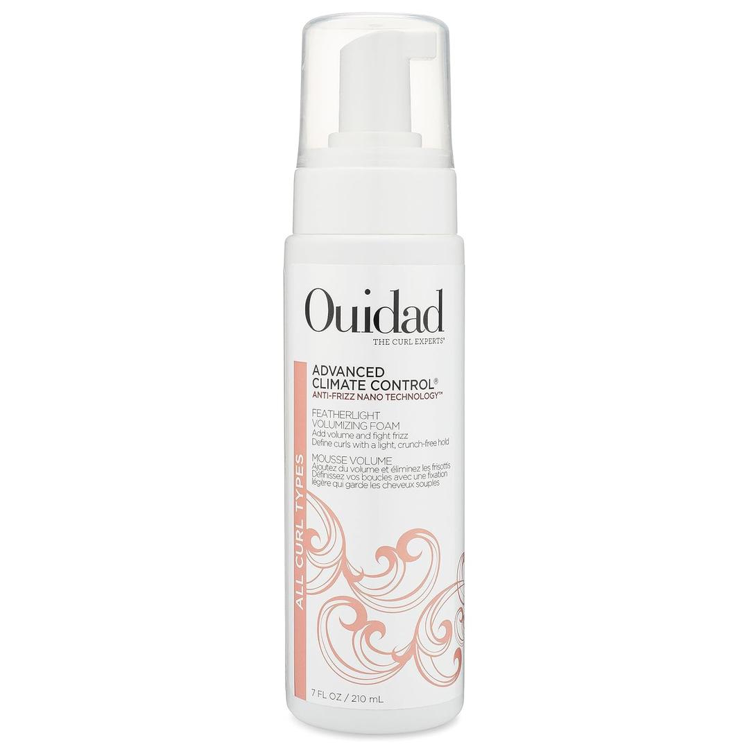 Ouidad Advanced Climate Control Volumizing Foam - 7 fl oz, Lightweight Hair Styling Foam, Anti-Frizz Nano Technology, Adds Volume, Fights Frizz & Defines Curls, Crunch-free Hold, For All Curl Types