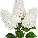 3PCS Fake Flowers Hydrangea Artificial Flowers 28" Long Stem White Faux Flowers for Vase, Real Touch Silk Flowers Dcor for Floral Arrangement Home Farmhouse Office Hotel Decoration