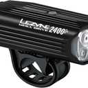LEZYNE Mega Drive Bicycle USB Rechargeable Durable Weather-Resistant IPX7 White LED Front Light with Multiple Solid & Flash Modes | Integrated Silicone Rubber Strap Mount | 2400/1800 Lumens Options