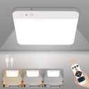 Rechargeable Motion Sensor Closet Light with Remote - Magnetic Wireless Ceiling Lights Battery Operated, 400LM Closet Light Indoor for Shower Bathroom Pantry Stairs Hallway Laundry Porch (1 Pack)