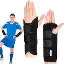 Konohan 2 Pcs Wrist Brace for Kids Youth Carpal Splints Wrist Brace Sports Night Support with Adjustable Compression Straps for Children Sleep (Black, Age 8-12)