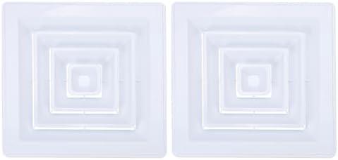 PATIKIL Square Air Vent Cover 10 x 10 Inch, 2pcs Plastic Air Return Grille Sidewall or Ceiling Air Diffuser for Home Office Bathroom Kitchen Toilet Ventilation, White