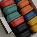 Reusable Travel Utensils Set with Case, 12 Sets Wheat Straw Portable Plastic Fork Spoons Knife Camping Cutlery, Eco-Friendly BPA Free Lunch Tableware for Kids Adults Travel Picnic Utensils