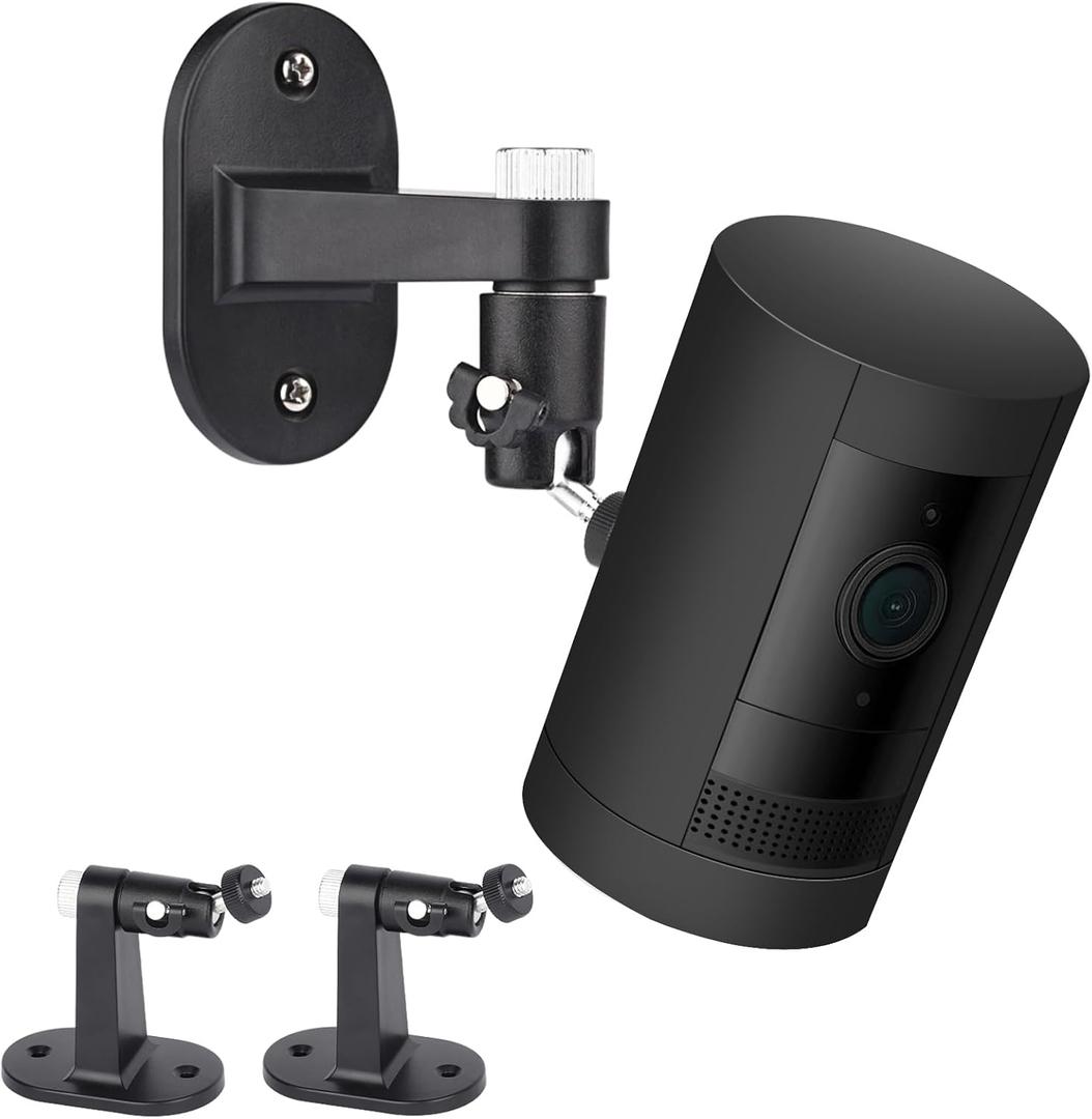 ALERTCAM 2Pack Adjustable Security Wall Mount Bracket for Stick Up Cam & Outdoor Cam Plus, Perfect View Angle for Your Surveillance Camera System - Black