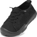 LeIsfIt Toddler Shoes Boys Girls Barefoot Shoes Kids Breathable Sneakers Tennis Shoes Slip on Shoes (7 Toddler, All Black)