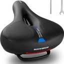 ROCKBROS Bike Seat Cushion for Men Women with Dual Shock Absorbing Ball Memory Foam - Ergonomic Bike Saddle, Handle for Easy Transport Soft Wide Waterproof Exercise Bicycle Seat for Peloton, Road Bike (Blue)