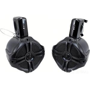 Fully Wireless Marine Speakers 6.5” (Pair) – 350W Bluetooth Rechargeable Boat & Wakeboard Tower Speakers, No Wiring, Waterproof, Fits Roll Bars, Outdoor Speakers for Boat ATV UTV Quad Jeep