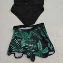Girls Swimsuit 3 Piece Bathing Suit Criss Cross Bikini Set Girls' Swimwear with Shorts 7-16T (13-14 Years, Black)