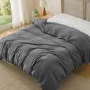 Bedsure Dark Grey Duvet Cover King Size Only - Prewashed Cotton-Like Polyester Extra Soft All Season Bedding, Includes 1 Duvet Cover 104x90 Inches with Zipper Closure, (No Comforter)