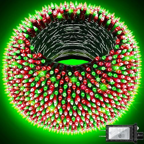 300LED Christmas Lights Outdoor Indoor Use, 12 Lighting Modes 75ft Christmas Tree Lights with Timer, Dimmable Red & Green LED StringLights Waterproof for Yard Tree Wedding Party Holiday Red & Green - Amazon.com