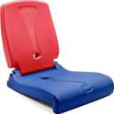 Step2 Folding Flip Seat, Lightweight Portable Outdoor Chair for Poolside, Camping, Beach, Boats, Tailgates, Durable Ground Chair with Back Support for Adults, Red & Blue