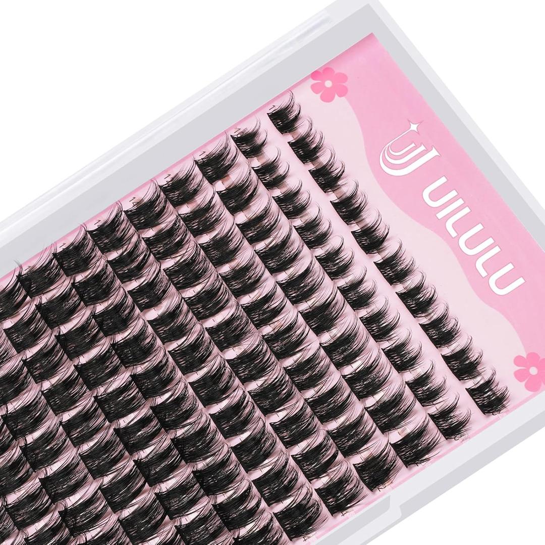 Lash Clusters 10-18mm Natural Lashes Clusters D Curl False Eyelash Clusters DIY Eyelash Extensions Individual Cluster Lashes (U05 Lashes Only)