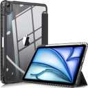 Fintie Hybrid Slim Case for iPad Air 11-inch M4/M3/M2 (2026/2025/2024), iPad Air 5th/4th Generation (2022/2020) 10.9 Inch - Shockproof Cover with Clear Back Shell & Pencil Holder, Classic Black