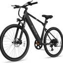 ZDZA Electric Bike, 1000W Peak Motor, 26 E Bike for Adults, 40 Miles Range & 22 Mph Ebike, Electric Bicycle for Commute, 7 Speed & Colorful LCD Display (Light Black)