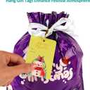 habgp 35 PCS Christmas Drawstring Gift Bags, Christmas Gift Bags with Tags & Ribbon Ties, Assorted Sizes for Xmas Holiday Present Wrapping & Festival Party Supplies Favor, Large Medium Small