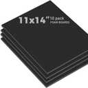 Golden State Art, Pack of 10, 3/16" Thick, 11x14 Black Foam Boards (11x14, Black)