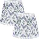 2 Set Small Pleated Block Print Light Blue Lamp Shade, Floral Spider Blue Pleated Lamp Shades, Replacement Lampshade 4" Top x 6" Bottom x 5" High Spider with Harp and Fitting