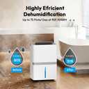 HUMILABS 5000 Sq.Ft Dehumidifier for Basement and Home, 75 Pints Dehumidifier with Drain Hose, Smart Humidity Control, 24H-Timer, for Bedroom, Bathroom, Large Room