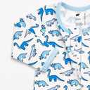 monica + andy Baby Organic Zipper One-Piece (Preemie, Tiny Blue Dino Delight)