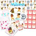 Moana Valentine's Day Classroom Gift Exchange - 24 Student Bundle with Moana Temporary Tattoos, Goodie Bags, To/From Stickers for School Valentines Handouts | Valentines Kids Party Favors