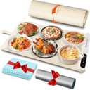 Warming Mat for Food,Food Warming Mat with 7 Temperature Settings and 12 Hours Timer,Upgrade High-tech Graphene Rollable Heating Food Warmer for Parties Buffet,Everyday Use(Beige) (XL Large Size: 24x15")