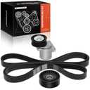 A-Premium Engine Serpentine Belt Drive Kit with Tensioner & Idler Pulley Compatible with Ford Focus 2007-2011, Transit Connect 2010-2013 - DOHC L4 2.0L, Gas, Naturally Aspirated