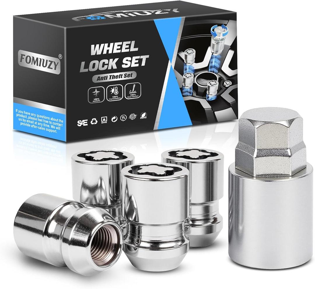 Wheel Lock Lug Nut M12x1.5 Anti Theft Fit Honda Accord Civic CRV Acura Dodge Grand Caravan Ford Fusion Hyundai Elantra Kia K5 Sportage Lexus Mazda CX5 Toyota Chrysler Mitsubishi Replace 24157