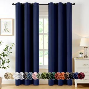 MIULEE Navy Blue Blackout Curtains for Bedroom Living Room 72 Inches Long 2 Panels, Thermal Insulated Room Darkening Drapes Grommet Noise Reducing Light Blocking Window Treatments Navy Blue, 40"W x 72"L (Pack of 2)