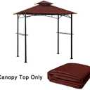 Tanxianzhe Grill Gazebo Replacement Canopy Top Cover 58 Double Tiered BBQ Roof ONLY FIT for Gazebo Model L-GG001PST-F (Burgundy)