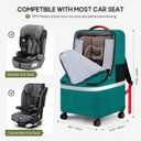 RAINSMORE Padded Car Seat Travel Bag for Airplane with Spinner Wheels, Large