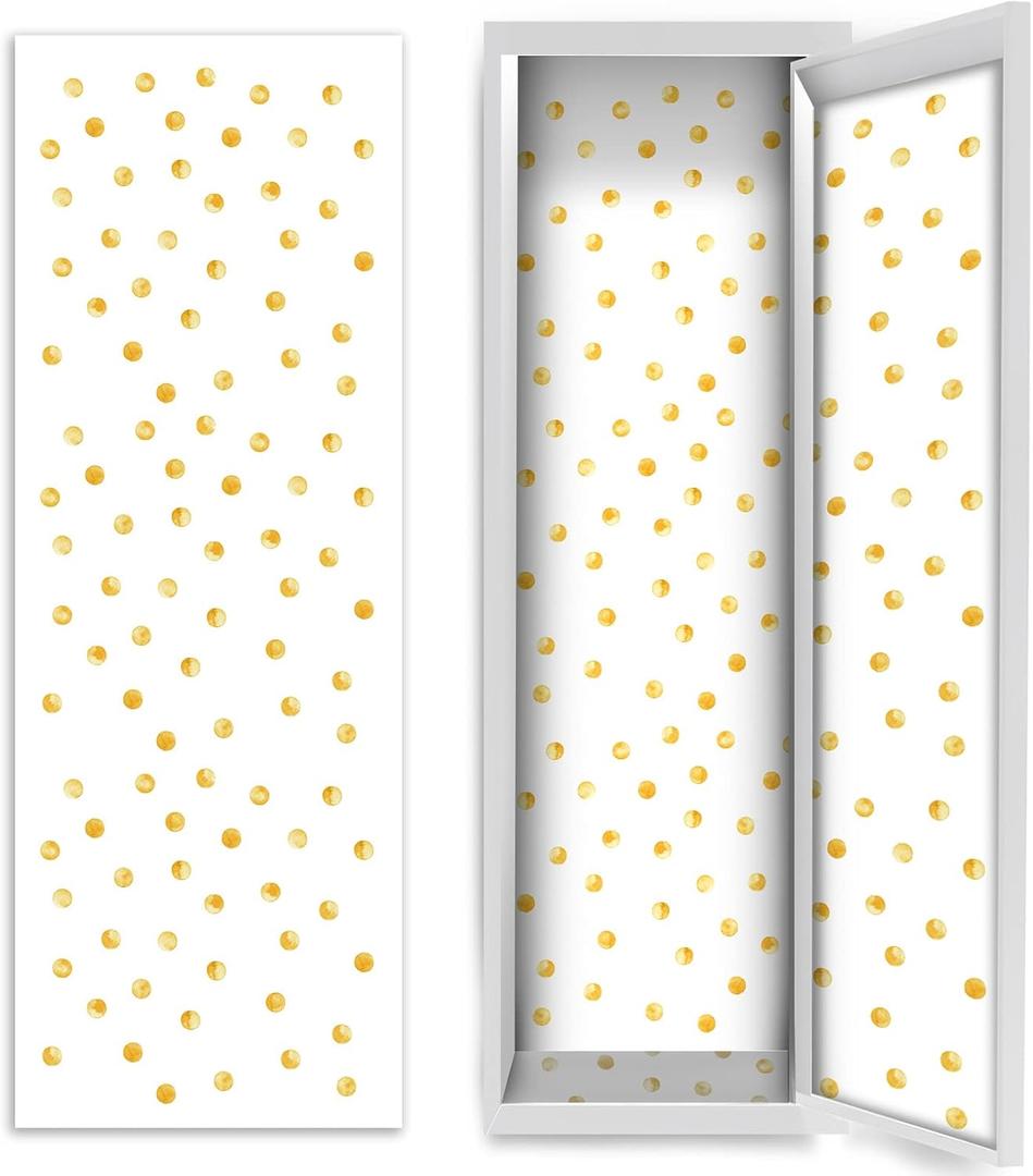 Hsei Deluxe School Locker Magnetic Wallpaper 12" x 36" Decorative Removable Magnetic Locker Covering Accessories for Girl Boy School Office University(Yellow Dots)