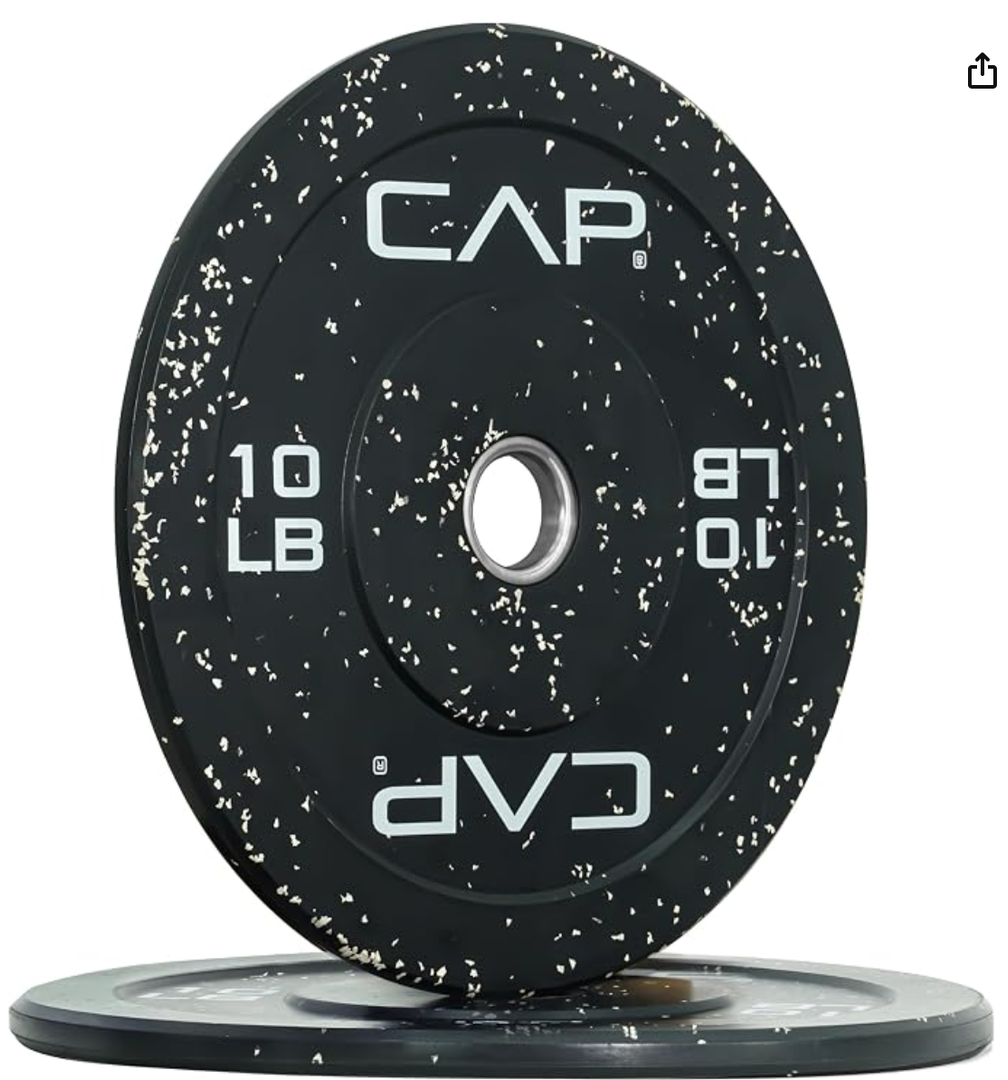 CAP 2-inch Olympic Bumper Plate Weight Set of 2, 10 lbs , Pair
