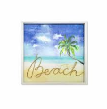 Beach with Palm Trees Pacific Beach Window Water Bottle Bumper Sticker