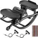 RELIFE REBUILD YOUR LIFE Rock Stepper Side to Side Rocking Fitness Stepper, Low-Impact Balance Board with Resistance Bands,Non-Slip Base for Full Body Workout, Fitness Machine Equipment at Home