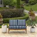 Arden Outdoor Loveseat Cushion Set, 48 x 24, Rain-Proof, Fade Resistant, Cushion Set for Couch, Bench, and Swing Sapphire Aurora Blue Stripe, 18 x 16.5