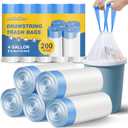 Charmount Small Trash Bags 4 Gallon, 200 Count Drawstring Mini Garbage Bags, Plastic Trash Can Liners for Bathroom Accessories, Bedroom, Dorm Room Essentials, Office