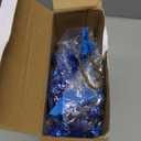 Syhood 1 Pcs Christmas Glitter Berry String Garland 6ft Artificial Lighted Berry Holly Leaves Garland Indoor Outdoor LED for Christmas Holiday Fireplace Mantel Decor (Royal Blue)