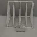 2 Set Desk Organizers, Metal Desk Magazine File Holder and 1 Pen Holder, 2 Compartments Mesh File Holder, Mesh Desktop Organizer and Storage (White)