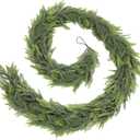 9ft Real Touch Norfolk Pine Garland Realistic Christmas Greenery Garland for Table Mantle Fireplace Indoor Outdoor Xmas Decor