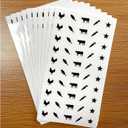 10 Sheets(500 Qty) Meal Stickers,Wedding Food Choice Sticker for Place Cards, Beef, Chicken,Fish (Black)